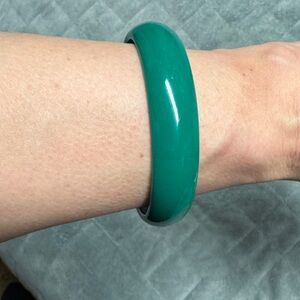 Vintage Plastic Bangle Bracelet, Green, Retro, Boho